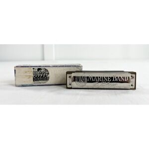 Vintage 1960s M. Hohner Marine Band Harmonica No. 1896 Key Of C A440 w/Box